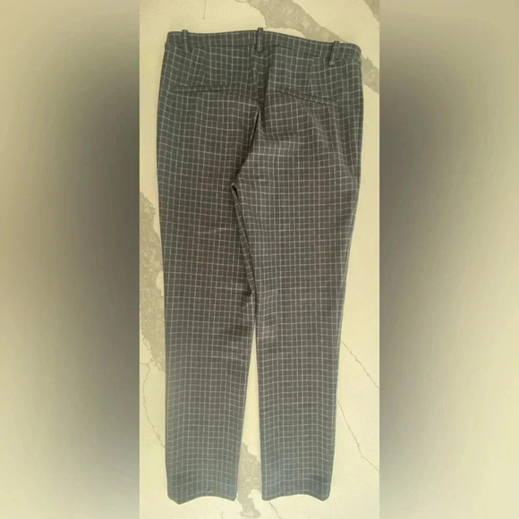 Theory Cropped Check Ponte High Rise Stretch Skinny Pant Gray/Blue Womens 4 NWOT - Picture 7 of 13